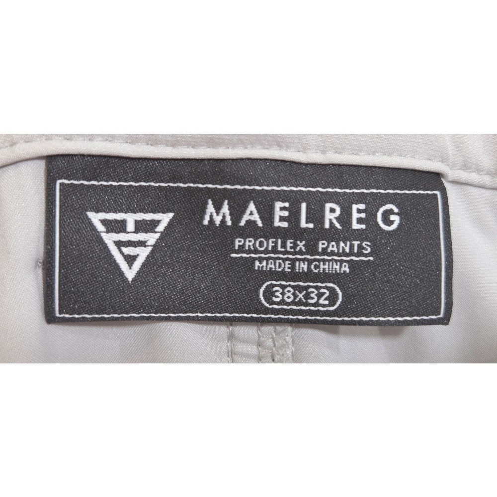 Maelreg ProFlex Pants Mens 38x32 Gray Performance Stretch Golf Travel Casual NWT